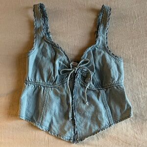 American Eagle Outfitters Textured Blue Top